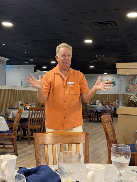 Chris Cushman, Executive Director of The Miracle League of Manasota, speaks to the club, September 24, 2026